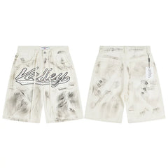 Vale Valley Forever Iced Out Jorts Jean Shorts Hot Diamond Denim Shorts Trendy (2)