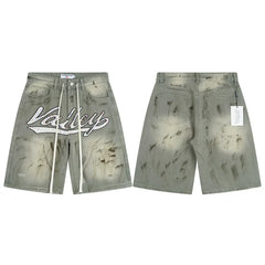 Vale Valley Forever Iced Out Jorts Jean Shorts Hot Diamond Denim Shorts Trendy (3)